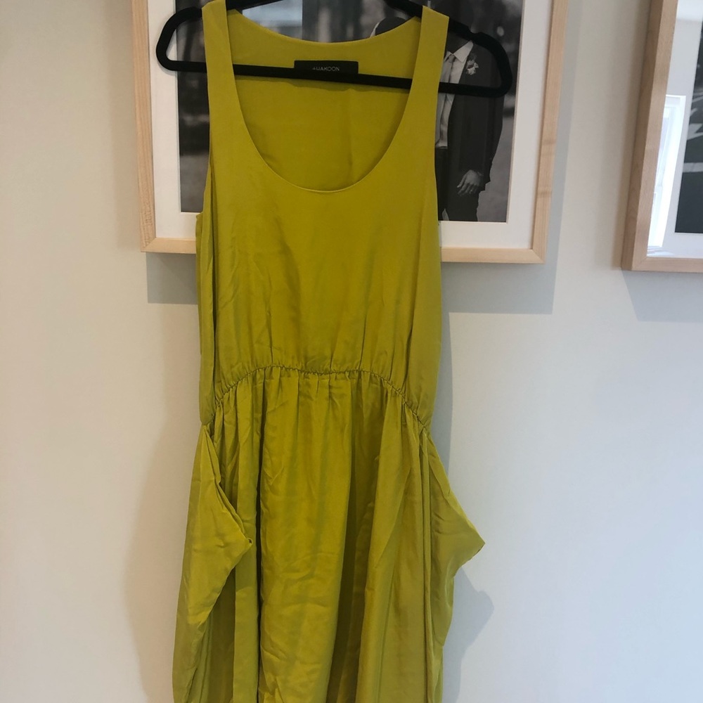 Thakoon Sleeveless Silk Dress Chartreuse